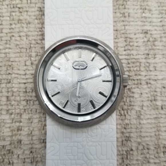 Ecko Unlimited Accessories Marc Ecko Watch The Eerowhite Textured Rubber Band Watch Poshmark